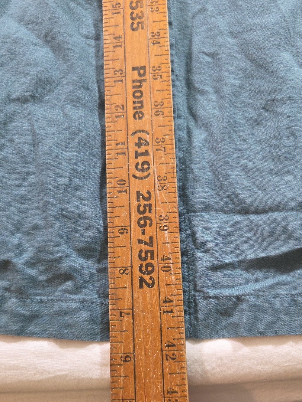Grae Cove Light Blue V-Neck Button-Front Midi Dress Elastic Waist Lagenlook - Picture 12 of 12